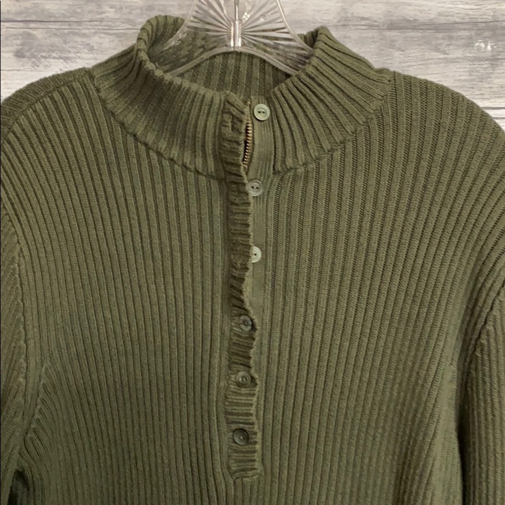 Woolrich Olive Green Ribbed Sweater